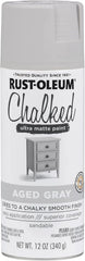 Rust-Oleum Aged Gray Chalked All-in-One Ultra Matte Spray Paint | One Coat Coverage | No Primer, Sanding, Or Topcoat Needed | Easy Spray Application | Made in USA | 12 OZ