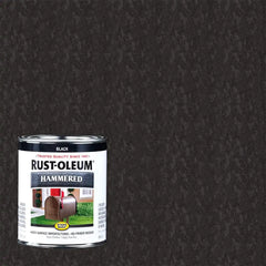 Rust-Oleum 7215502-2PK Stops Rust Hammered Finish Paint, Quart, Black, (Pack of 2)