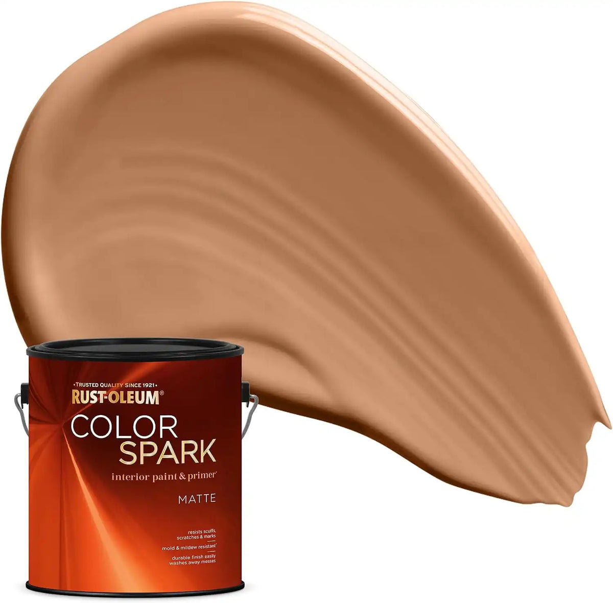 Rust-Oleum Color Spark Interior Paint and Primer in One, Matte, Toasted Clay, 1 Gallon
