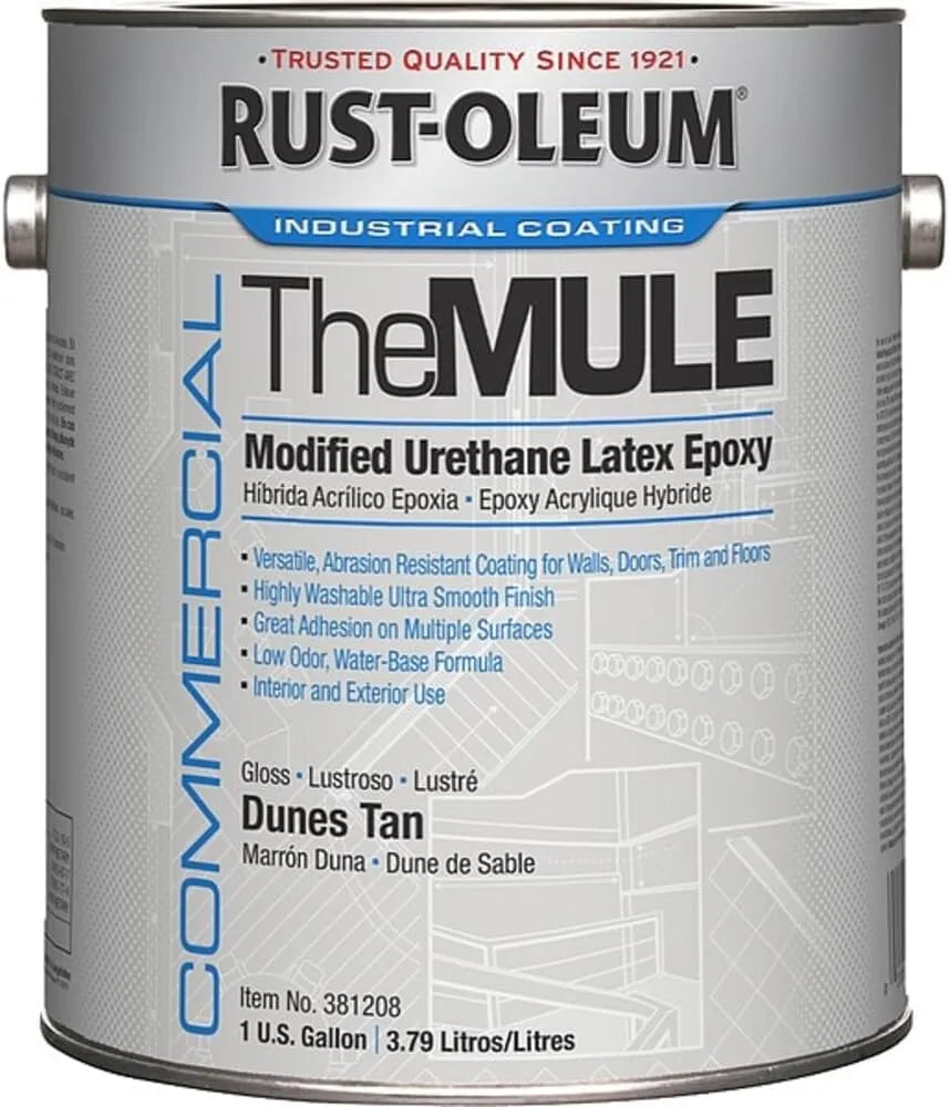 Rust-Oleum 381208 Dunes Tan MULE Modified Urethane Latex Epoxy, Gloss, 1 Gal