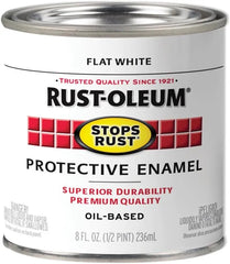 Rust-Oleum 7790730-6PK Stops Rust Brush On Paint, Half Pint, Flat White, (Pack of 6)