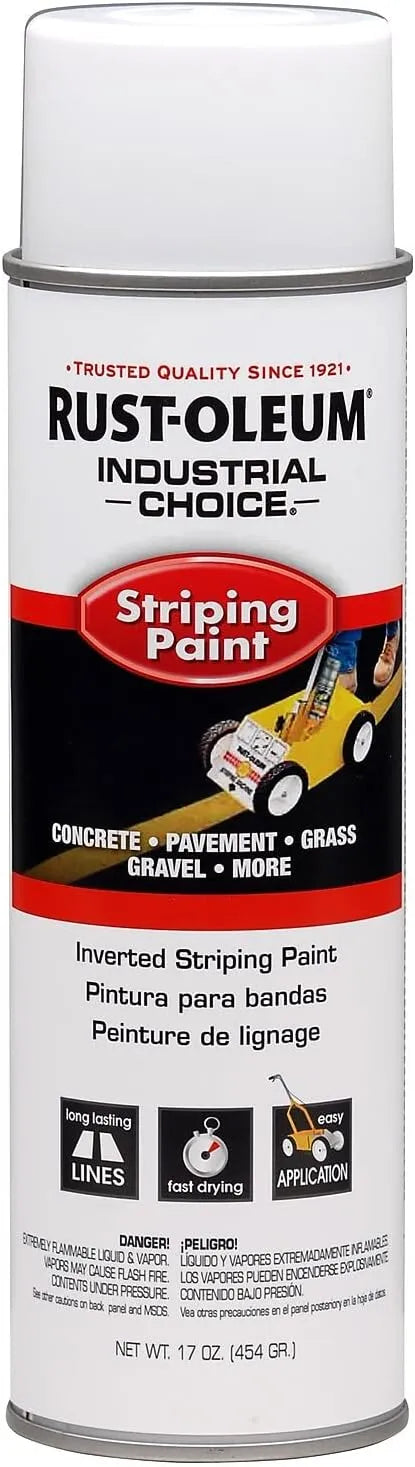 RUST-OLEUM 1691838 Industrial Choice 18-Ounce White Inverted Striping Paint