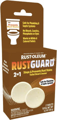 Rust-Oleum RustGuard Rust Stain Remover | Heavy-Duty Iron Stain Remover & Toilet Bowl Cleaner For White & Colored Toilets | 2 Tablet Box