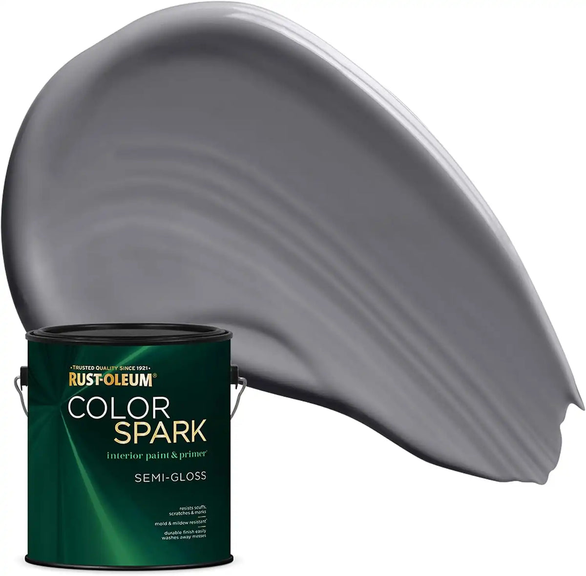 Rust-Oleum Color Spark Interior Paint and Primer in One, Semi-Gloss, Graphite, 1 Gallon