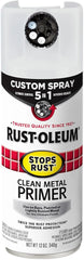 Rust-Oleum 384758 Stops Rust Custom Spray 5-in-1 Clean Metal Primer Spray, 12 oz, Flat White