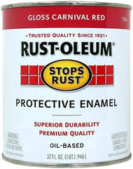Rust-Oleum 7763502 Stops Rust Brush On Paint, Quart, Gloss Carnival Red, (Pack of 1)