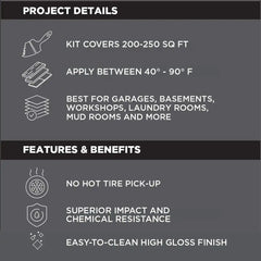 Rust-Oleum 381086 RockSolid Polycuramine Garage Floor Coating, 1 Car Kit, High Gloss Modern Greige
