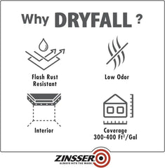 Zinsser 350999 Dryfall Commercial & Industrial Waterborne Coating, 5 Gallon, Eggshell White