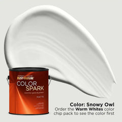 Rust-Oleum Color Spark Interior Paint and Primer in One, Matte, Snowy Owl, 1 Gallon