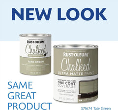 Rust-Oleum Tate Green Chalked All-in-One Ultra Matte Paint | One Coat Coverage | No Primer, Sanding, Or Topcoat Needed | Easy Clean Up | Made in USA | 30 OZ