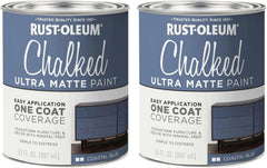 Rust-Oleum Coastal Blue Chalked All-in-One Ultra Matte Paint | One Coat Coverage | No Primer, Sanding, Or Topcoat Needed | Easy Clean Up | Made in USA | 30 OZ | 2 Pack