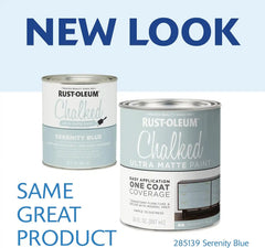 Rust-Oleum Serenity Blue Chalked All-in-One Ultra Matte Paint | One Coat Coverage | No Primer, Sanding, Or Topcoat Needed | Easy Clean Up | Made in USA | 30 OZ