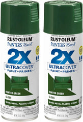 Rust-Oleum 334034-2PK Painter's Touch 2X Ultra Cover Spray Paint, 12 oz, Gloss Hunter Green, 2 Pack