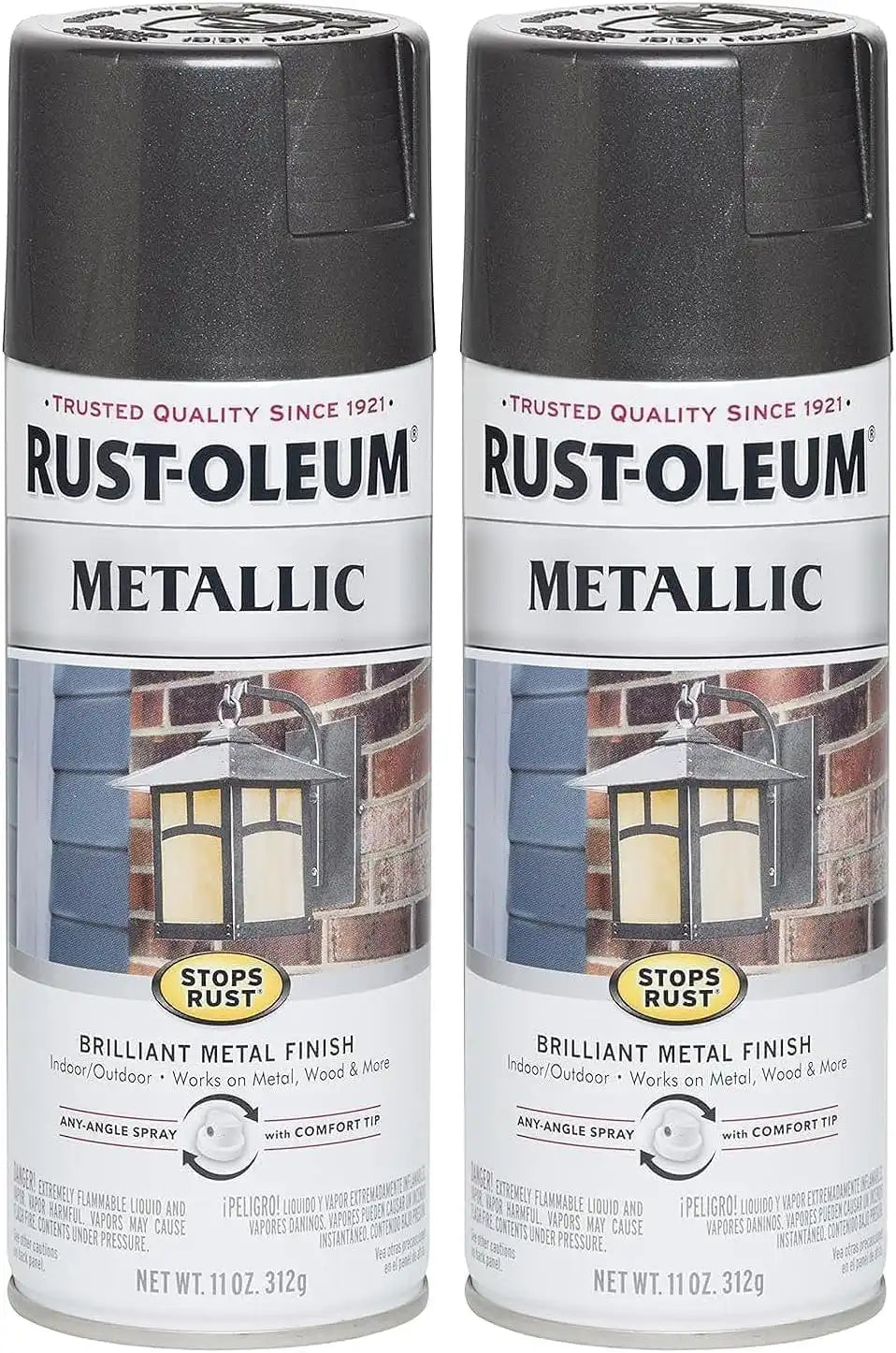 Rust-Oleum 244228 Stops Rust Metallic Spray Paint, 11 Ounce, Charcoal (Pack of 2)