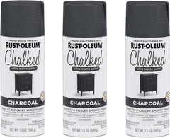 Rust-Oleum 302590-3PK Chalked Ultra Matte Spray Paint, 12 oz, Charcoal, 3 Pack