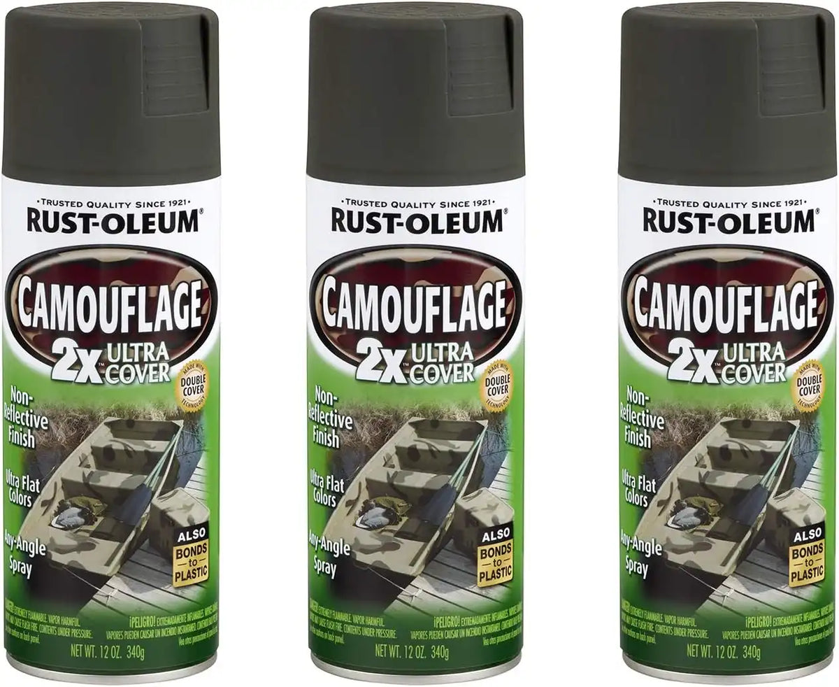Rust-Oleum 279175-3PK Camouflage 2X Ultra Cover Spray Paint, Deep Forest Green, 12 Ounce (Pack of 3)