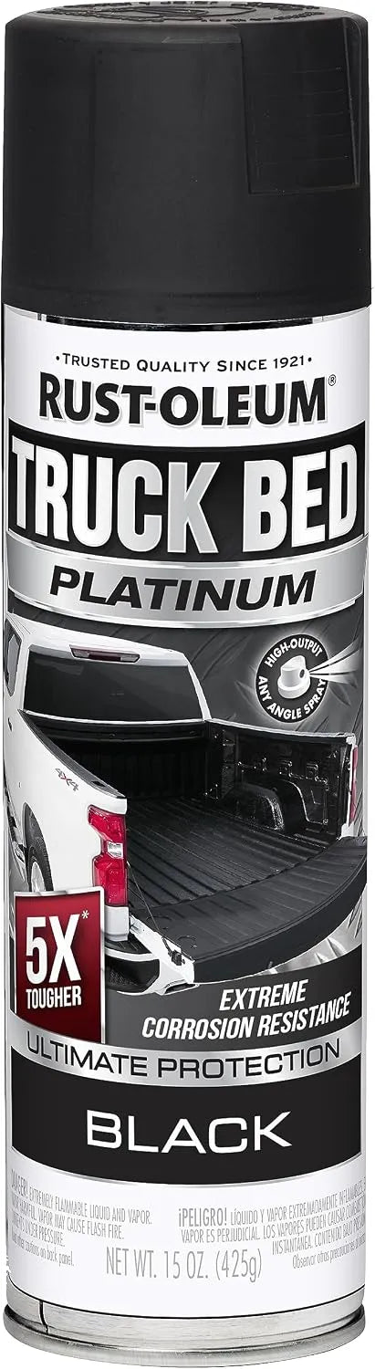 Rust-Oleum 382630 Platinum Truck Bed Coating Spray Paint, 15 Ounce, Black