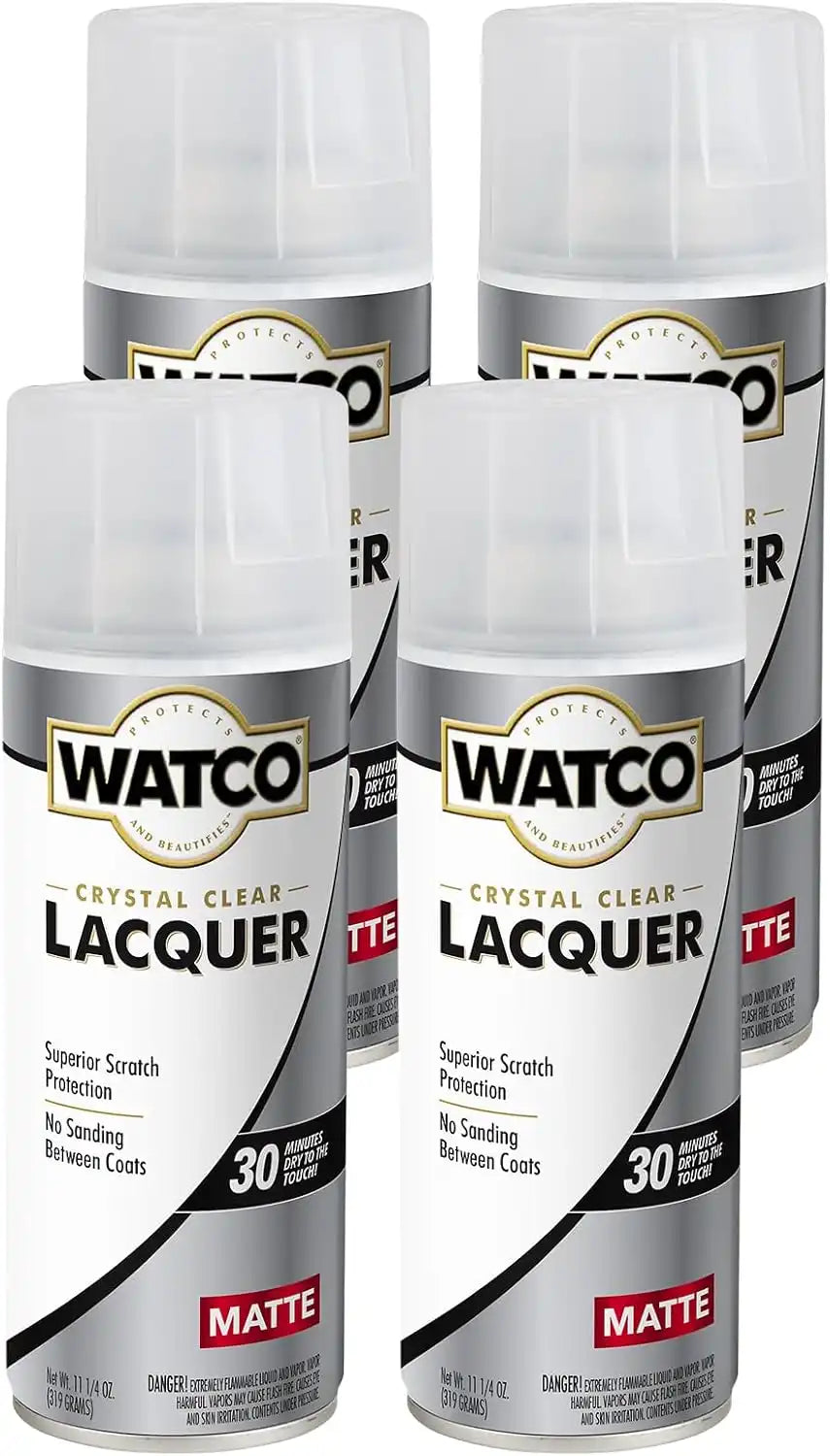 Watco 330122-4PK Lacquer Clear Wood Finish Spray, 11.25 oz, Clear Matte, 4 Pack