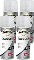 Watco 330122-4PK Lacquer Clear Wood Finish Spray, 11.25 oz, Clear Matte, 4 Pack