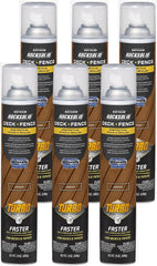 RockSolid Deck+Fence Protective Stain & Sealer with Turbo Spray System | Oil‑Base One‑Coat Protection | Superior Moisture Resistance | UV Resistant | Cedar | 23 oz Aerosol | 6 Pack