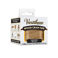 Varathane Wood Grain Tape | Mimics Real Wood Texture | Peel‑and‑Stick Application | Use on Trim, Furniture, Decor, or Conceal Damages | Golden Pecan | 2.5 in x 15 ft