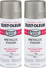 Rust-Oleum 7715830 Stops Rust Bright Coat Metallic Spray Paint, 11 Oz, Aluminum, 2 Pack