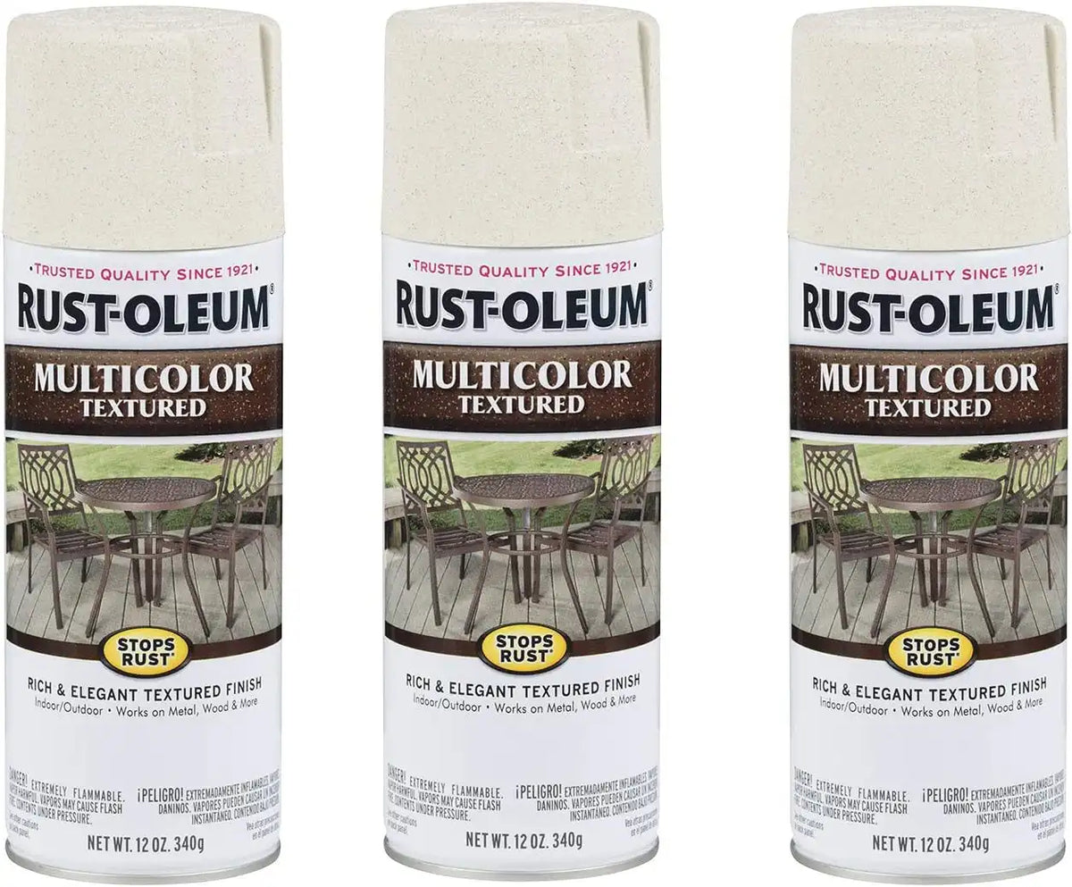 Rust-Oleum 239121-3PK Stops Rust Multi-Color Textured Spray Paint, 12 oz, Caribbean Sand, 3 Pack