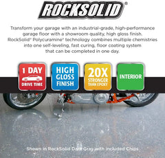 Rust-Oleum 322762 RockSolid Professional Industrial Floor Coating Kit, High Gloss Clear