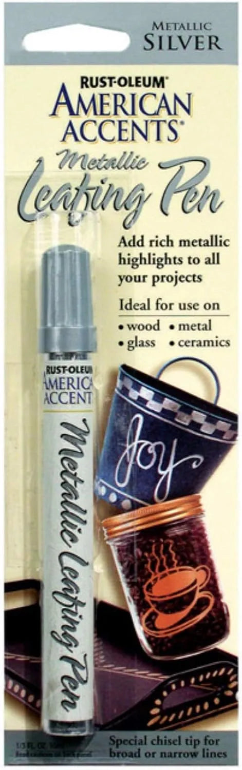 Rust-Oleum 215191 American Accents Metallic Leafing Pen, Silver, 1/3-Ounce