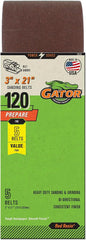 Gator 3" x 21" Red Resin Aluminum Oxide Sanding Belts, 120 Grit, 5 Pack
