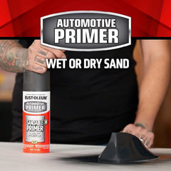 Rust-Oleum 249418-6PK Automotive Sandable Primer Spray, 12 oz, Black, 6 Pack
