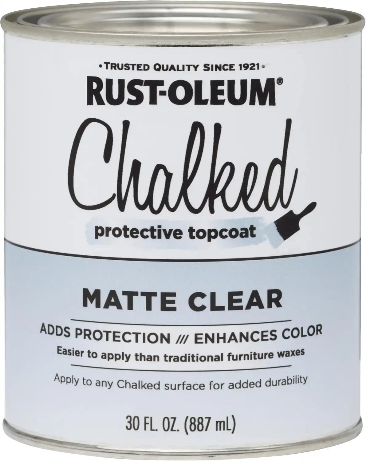 Rust-Oleum 287722 Chalked Ultra Matte Interior Paint, 30 oz, Matte Clear Topcoat