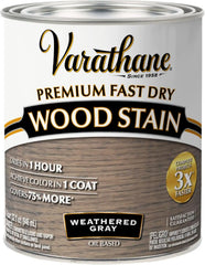 Varathane Premium Fast Dry Wood Stain | 1 Hour Dry Time | 1 Coat Color | Interior Wood Stain | Furniture, Cabinets, Doors, Trim | Quart | Weathered Gray