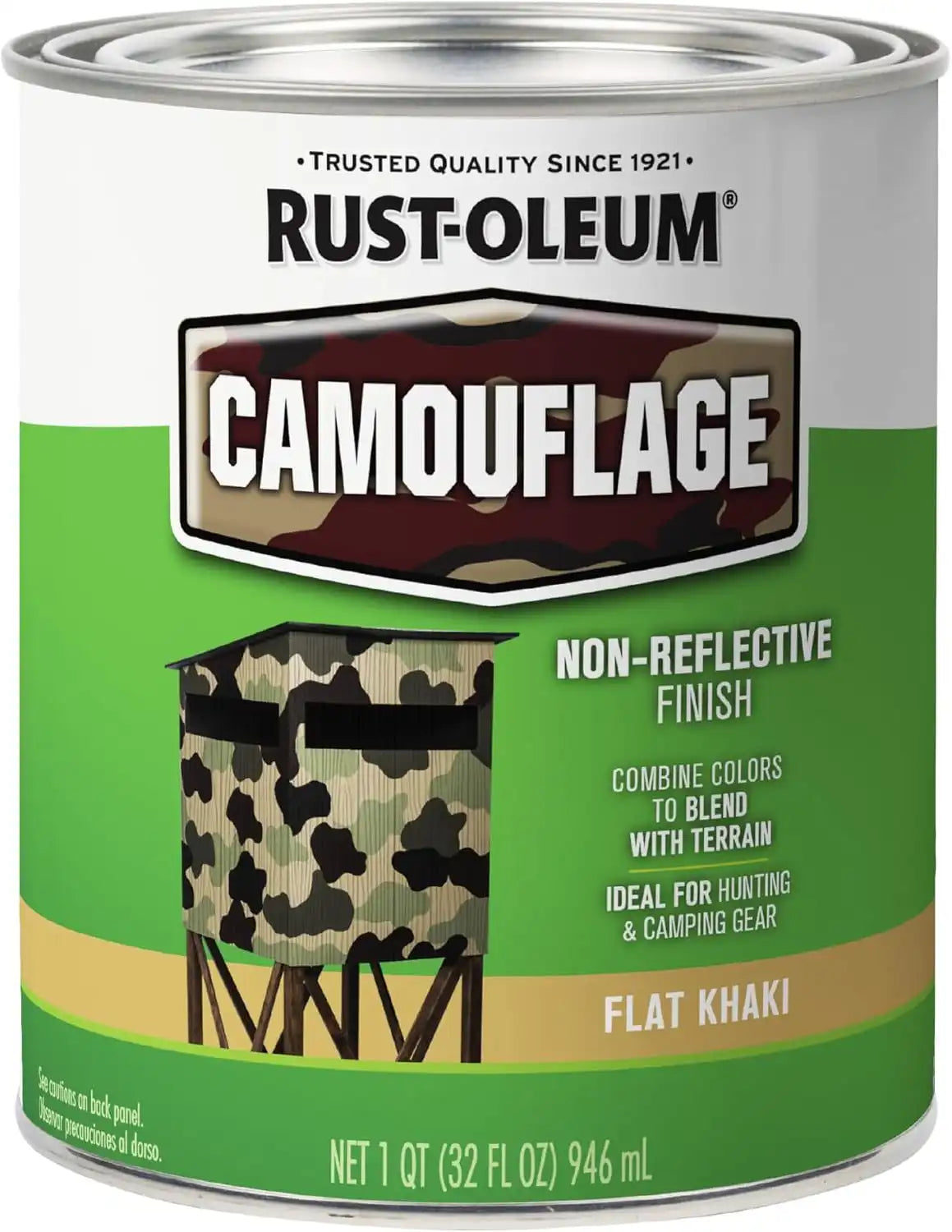 Rust-Oleum 379562 Specialty Camouflage Paint, Quart, Flat Khaki, (Pack of 1)
