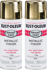 Rust-Oleum 7710830 Stops Rust Bright Coat Metallic Spray Paint, 11 Ounce, Gold, 2 Pack