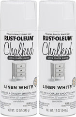Rust-Oleum 302591 Chalked Spray Paint, 12 oz, Linen White Ultra Matte, 12 Ounce (Pack of 2)