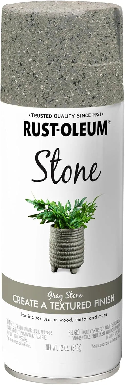 Rust-Oleum 7992830 Stone Creations Spray Paint, 12 oz, Gray Stone