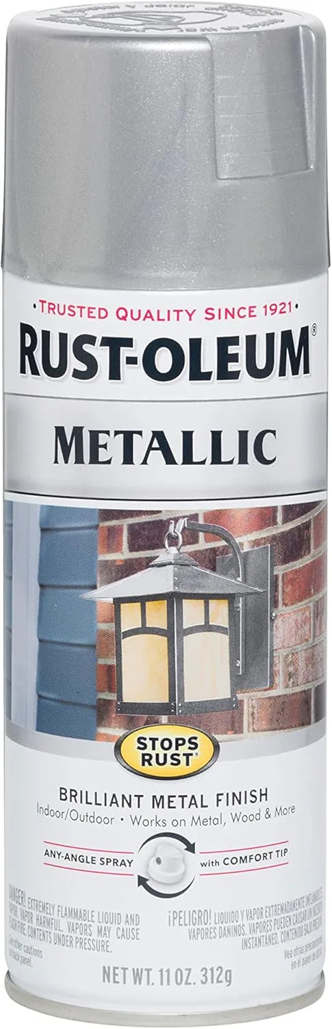 Rust-Oleum 7271830 Stops Rust Metallic Spray Paint, 11 oz, Silver