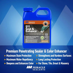 Miracle Sealants 511 Seal & Enhance Premium Enhancing Sealer for Stone & Tile, Pint