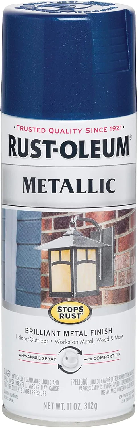 Rust-Oleum 7251830 Stops Rust Metallic Spray Paint, 11 oz, Cobalt Blue