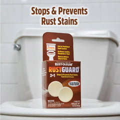 Rust-Oleum RustGuard Rust Stain Remover | Heavy-Duty Iron Stain Remover & Toilet Bowl Cleaner For White & Colored Toilets | 2 Tablet Box