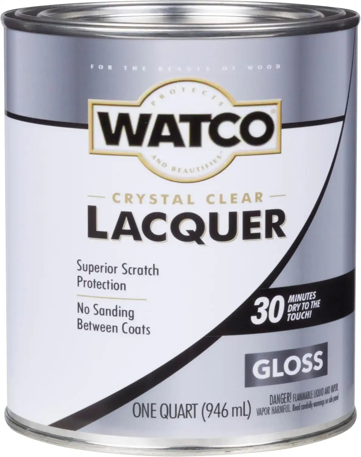 Watco 63041 Lacquer Clear Wood Finish, Quart, Gloss Clear