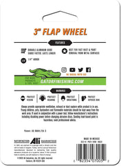 Gator 3" Drill Mounted Flap Wheel, Aluminum Oxide, Coarse Grit