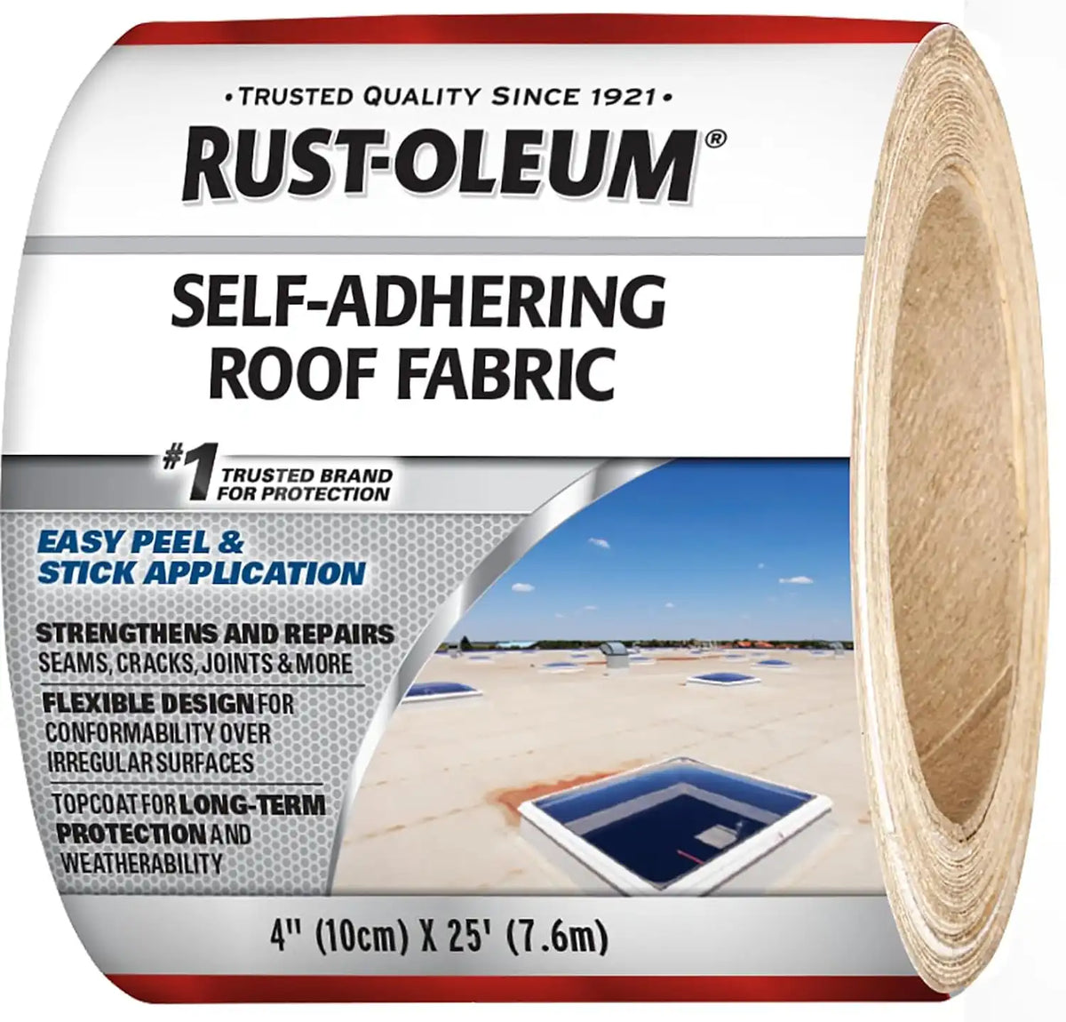 Rust-Oleum Self-Adhering Roof Fabric Roofing Tape, 4" x 25' Roll