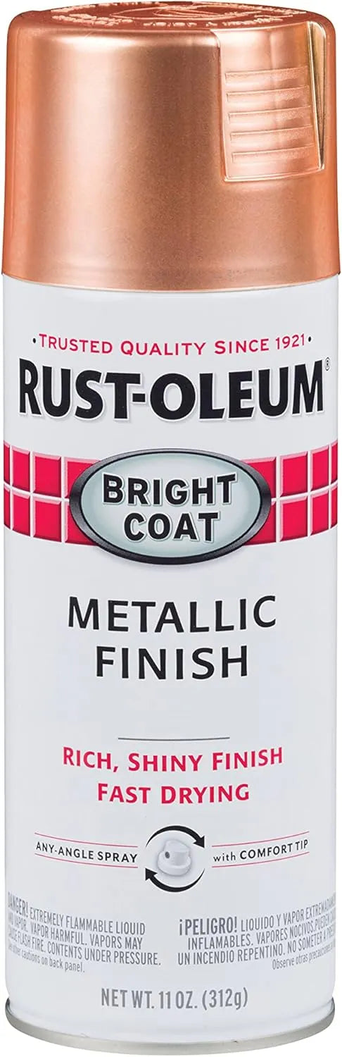 Rust-Oleum 314417 Stops Rust Bright Coat Metallic Spray Paint, 11 oz, Copper