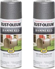 Rust-Oleum 7214830-2PK Stops Rust Hammered Spray Paint, 12 oz, Gray, 2 Pack