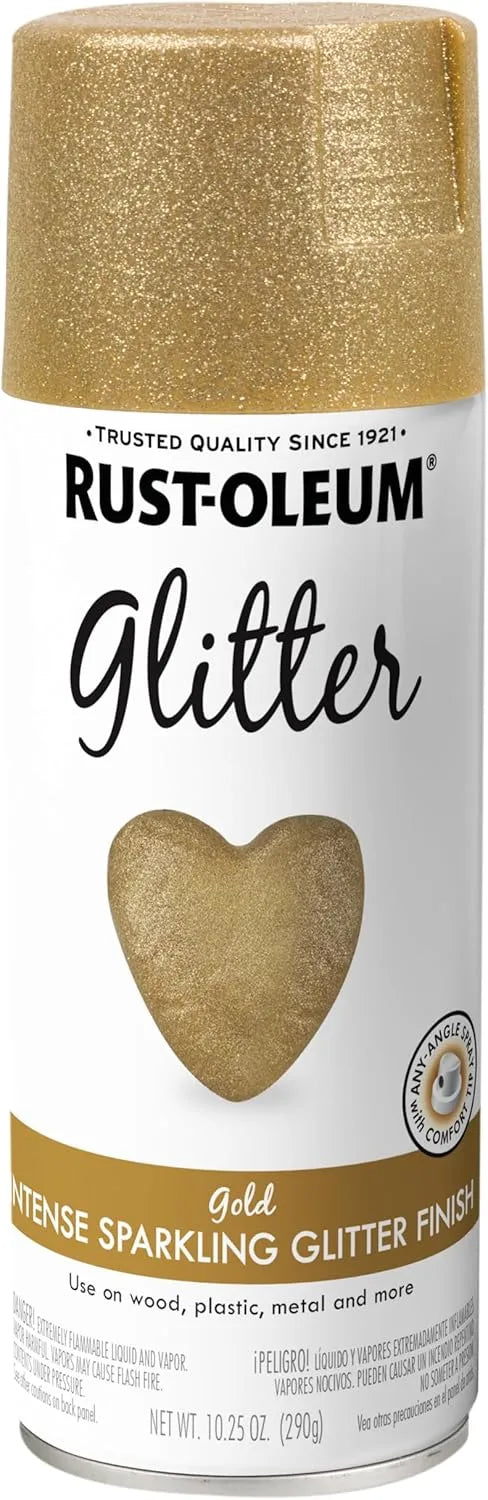 Rust-Oleum 301495 Specialty Glitter Spray Paint, 10.25 oz, Gold