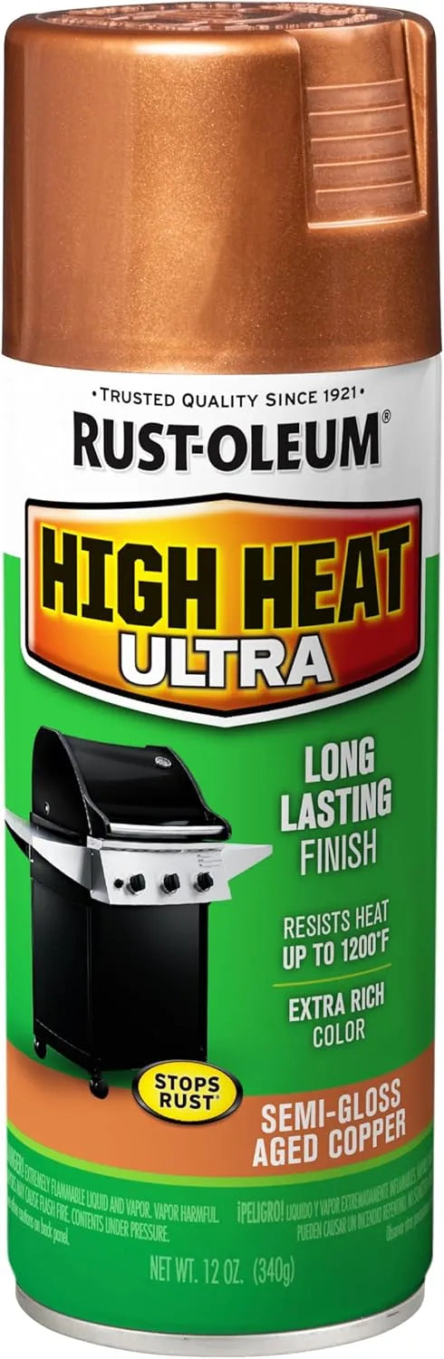 Rust-Oleum 241232 High Heat Ultra Spray Paint, 12 oz, Aged Copper