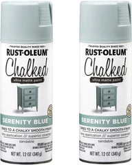 Rust-Oleum 302595-2PK Chalked Ultra Matte Spray Paint, 12 oz, Serenity Blue, 2 Pack