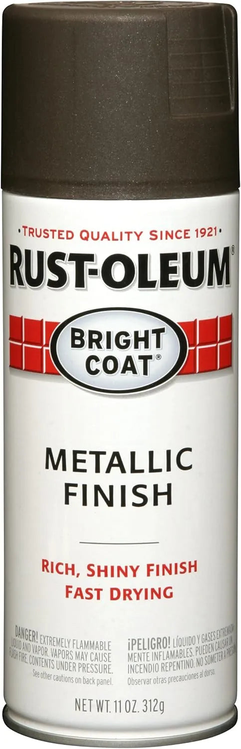 Rust-Oleum 7713830 Stops Rust Bright Coat Metallic Spray Paint, 11 Oz, Dark Bronze